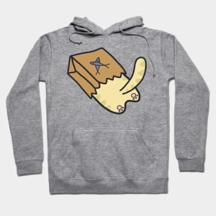 cute silly cat in paperbag design Hoodie